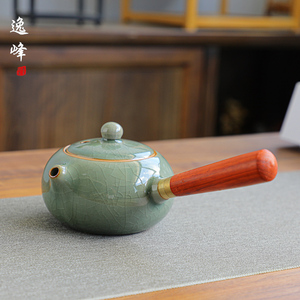 高档青瓷哥窑功夫茶具 陶瓷小号冰裂纹茶壶 开片家用过滤单壶泡茶