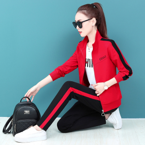 蘑菇街京东商城正品牌潮2020新款春季运动服套装跑步服三件套女装