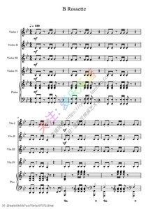 韩剧 白色巨塔 插曲 B Rossette 4小提琴钢琴五重奏-总谱分谱