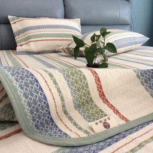 特厚提花老粗布凉席三件套100全棉斜纹空调席纯棉精品床单