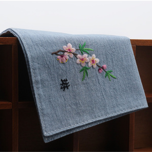 60巴莎拉琪旗舰店天猫纯手工刺绣纯棉手帕diy材料包定制成品送男友