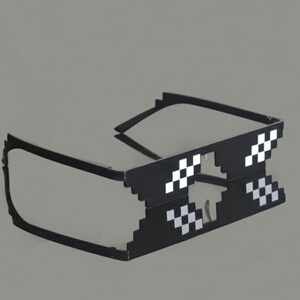 二次元装b墨镜马赛克装逼像素眼镜防紫外线嘻哈明星网红同款眼睛