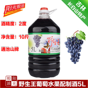 10斤野生王葡萄酒水果配置酒桶装5L长白山特产女士低度甜酒