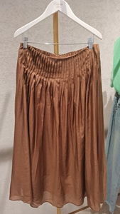 蔚雯velwin女装 2024年夏季新款 咖啡色半身裙NEBB234F08-569