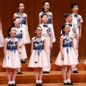 六一儿童舞台舞蹈演出服幼儿园中小学生诗歌朗诵合唱服蓬蓬连衣裙