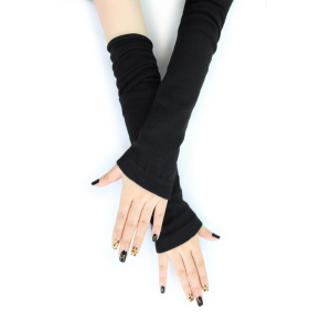 女士手套冬季保暖羊毛假袖子 手臂套袖加厚羊绒针织长款毛线手袜