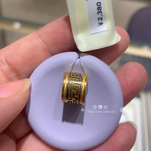 国内周大福专柜正品男士转运珠路路通足金黄金吊坠zm19722精品
