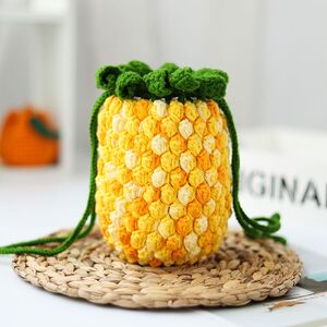 手工diy钩针编织毛线水果包小红书同款菠萝编织材料包斜跨包包