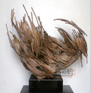 创意现代抽象鸟金属铁艺酒店公园落地雕塑摆件软装饰品艺术工艺品