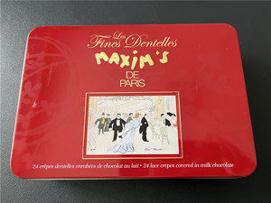 法国马克西姆红色饼干盒 空盒 收纳盒 装饰品 收藏品 首饰盒