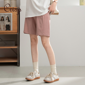 CRISP日系铜氨丝休闲短裤女小个子外穿白色直筒裤子2024夏季新款