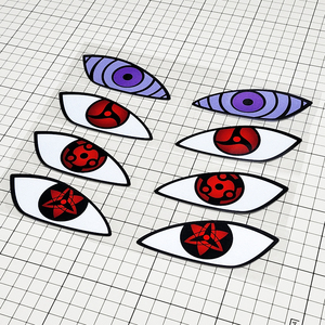 火影忍者写轮眼车贴万花筒眼睛反光贴纸动漫轮回眼创意划痕遮挡贴