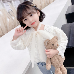 2022春季新款韩版女宝宝时尚蕾丝娃娃衫1-7岁女童洋气百搭上衣潮5