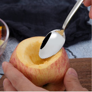 刮泥勺子宝宝苹果泥刮勺304不锈钢婴儿辅食挖泥勺子刮水果泥勺子