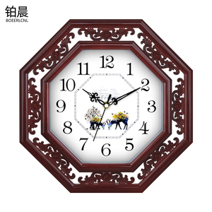 中国风钟表挂钟客厅时钟静音中式石英钟表办公室卧室挂表古典