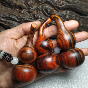 12月15更新 大红酸枝手工手捻文玩手把件葫芦交趾黄檀盘玩件精品