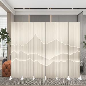 新中式简易屏风隔断办公室客厅餐厅酒店遮挡简约现代折叠移动折屏