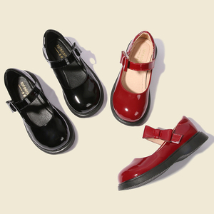 女童皮鞋黑色软底小女孩钢琴演出鞋红色软底儿童单鞋学生礼仪校鞋