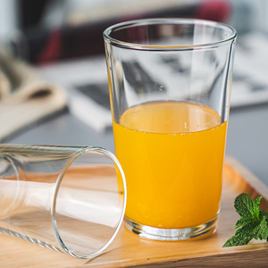365+钢化耐热大玻璃杯透明家用热饮冷饮水杯高档杯子果汁水晶