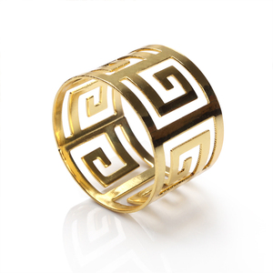 口布圈酒店饭店中式欧式餐扣餐巾圈口巾圈餐巾扣镂空回纹金色