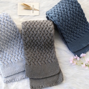 自己纯手工编织的毛线围巾成品冬席纹花代织送男女朋友礼物绣字母