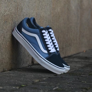 万斯old skool海军蓝经典款低帮帆布鞋高帮
