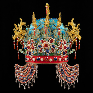 河汉涓埃 十二龙九凤冠 仿明制礼冠 汉服头冠 婚礼配饰 手工制作