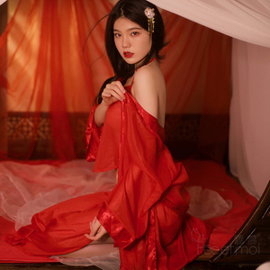 宫廷古风情趣汉服睡衣古典内衣女性感透明肚兜式古装制服诱惑套装