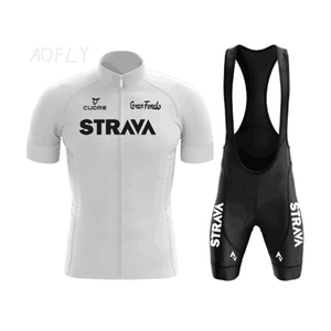 新款夏季STRAVA短袖骑行服男山地自行车速干透气套装女硅胶背带裤
