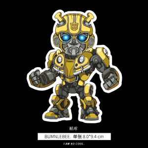 大黄蜂变形金刚汽车人行李箱贴纸笔记本滑板吉他旅行箱子装饰贴纸
