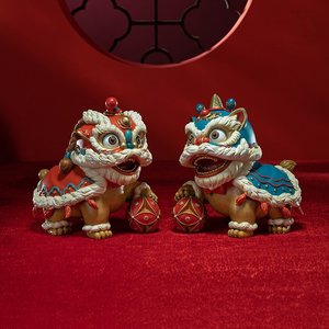 铜师傅 全铜摆件《狮舞吉祥》铜工艺品 办公室客厅桌面家居饰品