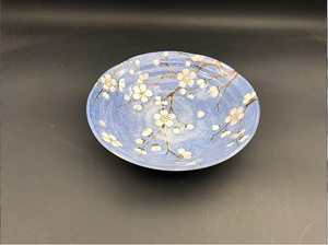 微瑕日本进口陶瓷蓝樱16厘米多用盘小菜盘菜盘碟子深盘日式餐具