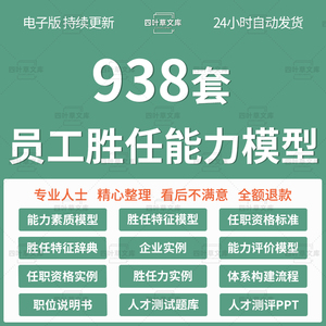 员工胜任能力素质模型人才能力评价岗位测评标准说明任职资格实例