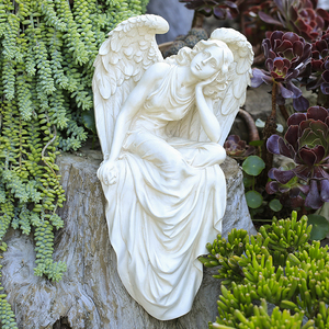 欧式复古坐姿天使庭院花园阳台装饰品摆件树脂雕像桌面摆设品礼品
