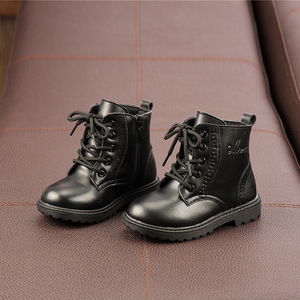 男童皮靴秋冬单靴儿童马丁靴军人小孩当兵靴子战地靴男宝宝皮鞋子