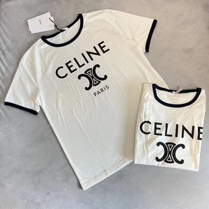 现货 celine 白色凯旋门印花logo短袖 t恤女款