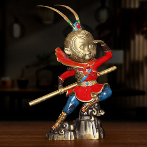 纯铜孙悟空猴子摆件创意齐天大圣美猴王工艺品家居客厅酒柜装饰品