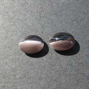 32天然印度矽线石猫眼强猫眼效应椭圆裸石一对3.35ct