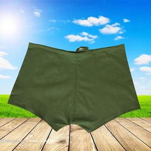 八一老式军绿大平角裤纯棉男部队内裤宽松抽绳布内裤老年人裤头男