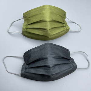 四季时尚彩色纯色墨绿色军绿色口罩男女明星同款透气防护含熔喷布
