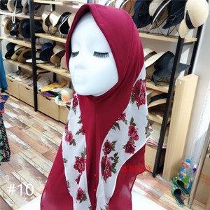 穆斯林头巾 马来西亚款盖头 雪纺拼接方便套头款 回族盖头 纱巾女