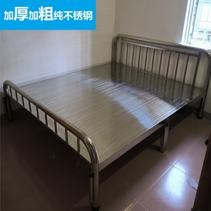 全304不锈钢床加厚加粗家用1米5双人床铁艺床1.8特厚1.2广东佛山