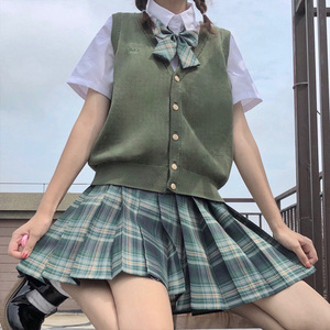 森林来信原创正版jk针织马甲外套春季短款开衫小背心学生校服毛衣