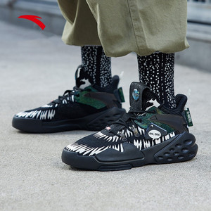 安踏霸道毒液板鞋男鞋夏季网面透气时尚情侣鞋魔术贴漫威休闲鞋女