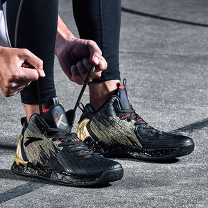 安踏汤普森kt2毒液篮球鞋男鞋 皮面防水防滑运动鞋总决赛高帮战靴