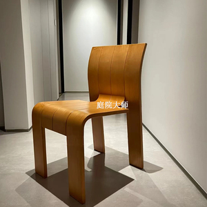 弯曲木椅子荷兰strip餐椅原木简约中古设计师异形椅家用艺术椅子