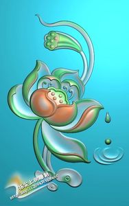 莲花莲蓬玉雕滴水荷花挂件46牌精雕图灰度图电脑雕刻浮雕荷花牌子