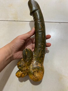 古玩玉器老岫玉龙根摆件 高古玉人丁兴旺耀武扬威古董收藏仿古