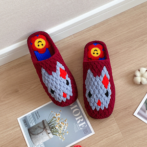 萌兔款 猫咪款 拖鞋 diy材料包 冰条线钩针手工编织毛线可爱拖鞋