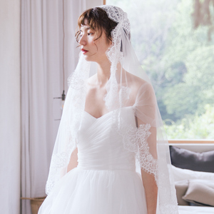 3米进口蕾丝豪华长头纱宫廷公主复古婚礼结婚新娘旅行旅拍头纱